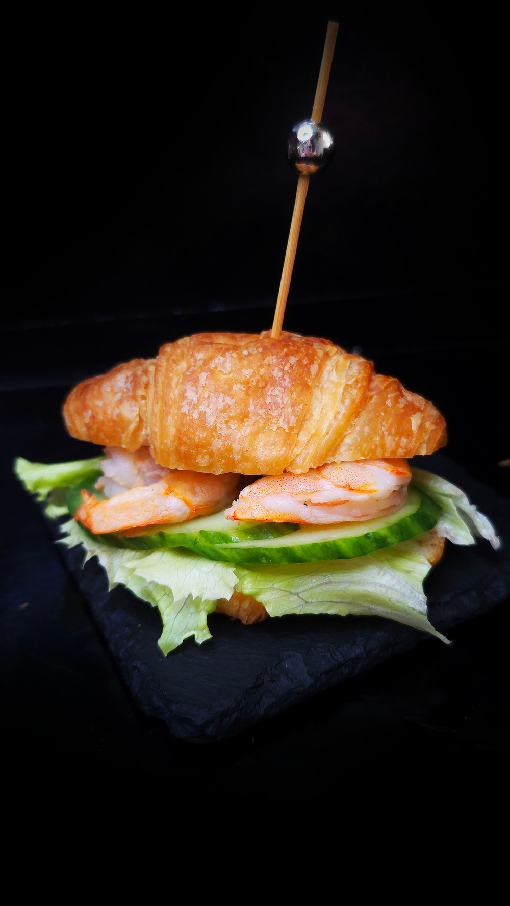 Сливочный круассан с креветками