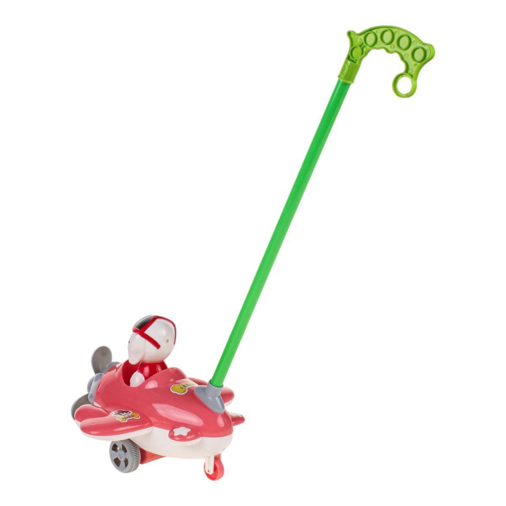 Каталка на палке Собака в самолете 59см, пакет 348