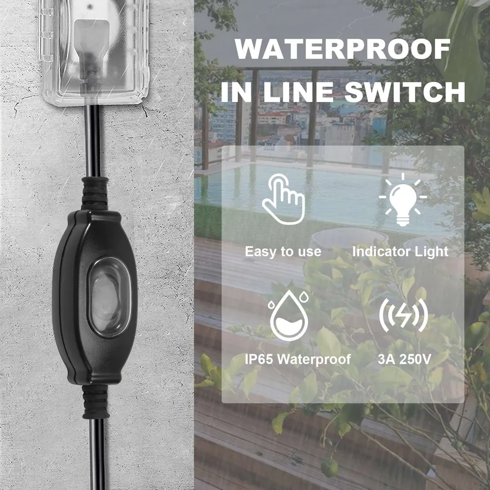 3A 250V водонепроницаемый линейный выключатель шнура переключатель IP65 круглый