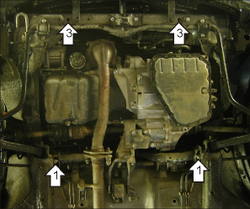 Защита картера Двигателя, КПП. 2 мм, Сталь. для Suzuki Ignis 2003-2008 MOTODOR.02408