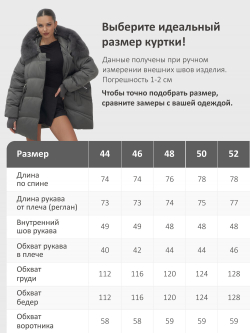 Куртка зимняя женская с мехом и капюшоном тренд темно-серого цвета 7658TC