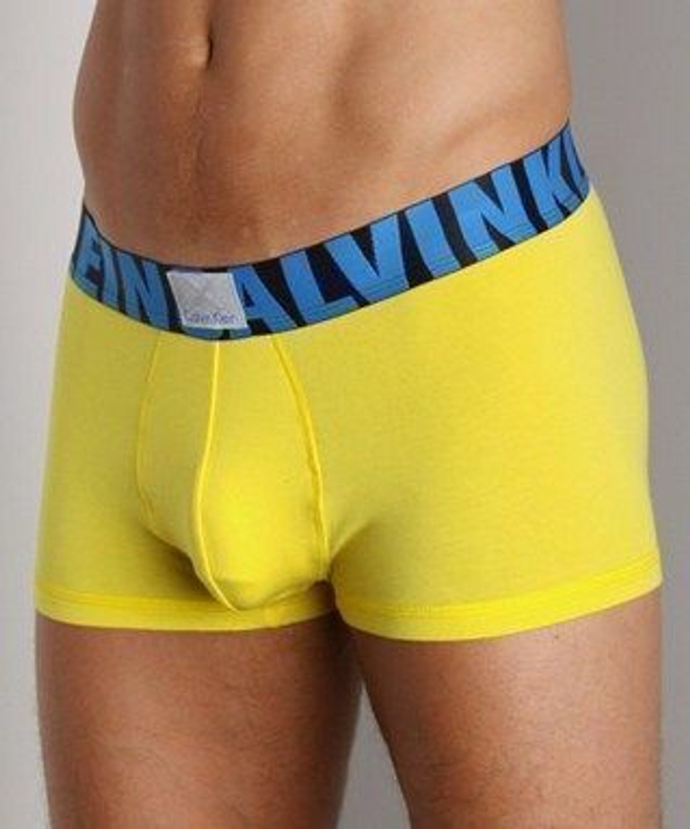 Мужские трусы боксеры желтые Calvin Klein X Word Trunk Star(модал)