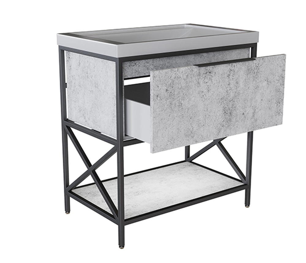 Тумба д/ванной "БРУКЛИН-80" Бетон под раковину Фостер 80 (Kirovit)/Fest 80 (Sanita Luxe) ЛОФТ (ЛДСП)