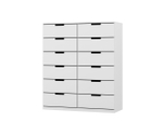 Комод NORDLI 16 (МДФ) Белый DM635-6 120*45*131 см, Белый   Фиеста