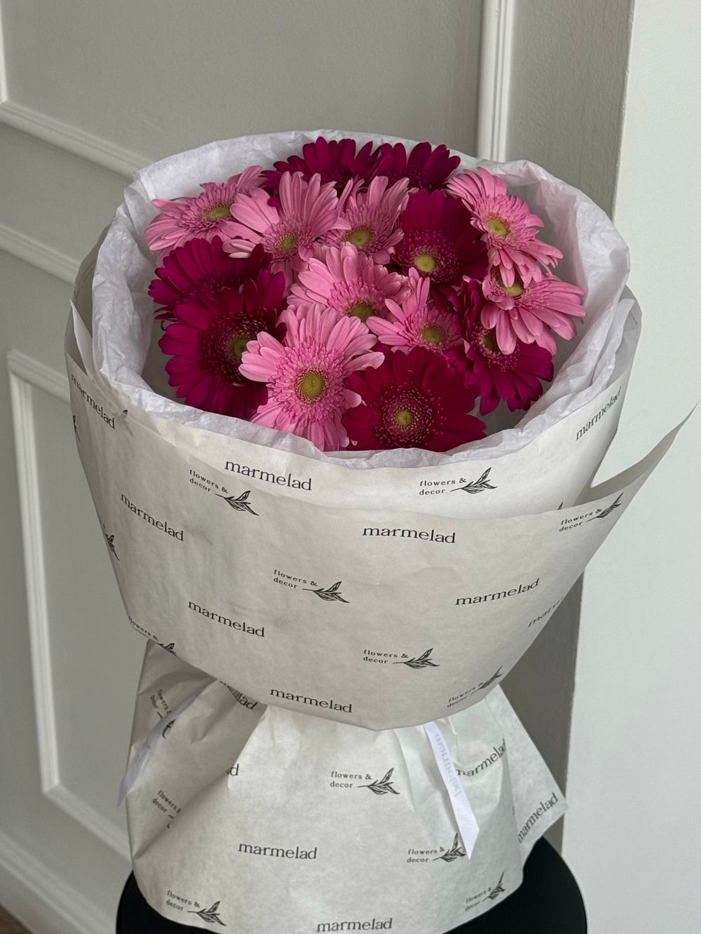 Букет из 15 минигербер розового оттенка