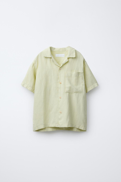 ZARA ЛЬНЯНАЯ РУБАШКА, СВЕТЛО-ЗЕЛЕНЫЙ
