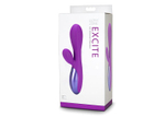 Фиолетовый вибромассажер Excite 6x Rabbit Style со стимуляцией клитора - 17,8 см. (Цвет: фиолетовый)