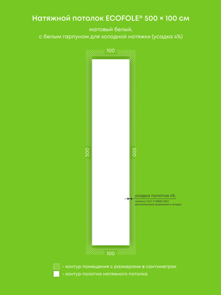 Матовый натяжной потолок 5 м2