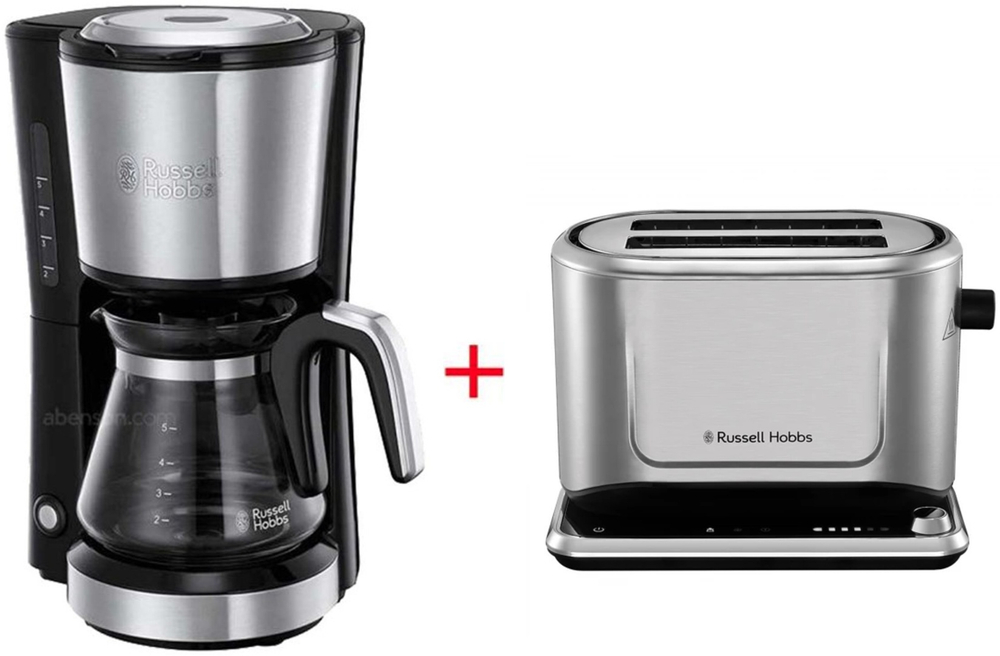 Кофеварка капельная Russell Hobbs 24210-56 металл + Тостер 26210-56