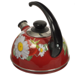 Чайник сталь, эмал, 2.5 л, свист, руч консоль, Рубин, С2203, бордо, T04/25/01/01 /05/14