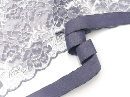 Бретелечная резинка, Lauma, темная чайка, 20 мм, с фестоном, (Арт: BR612/20-366), м