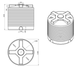 Емкость вертикальная усиленная 6000л Политим 6000 л.(2800x2800x2036см;красный
) - арт.560755