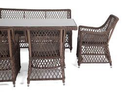 "Катания" обеденная группа плетеная на 6 персон, цвет коричневый