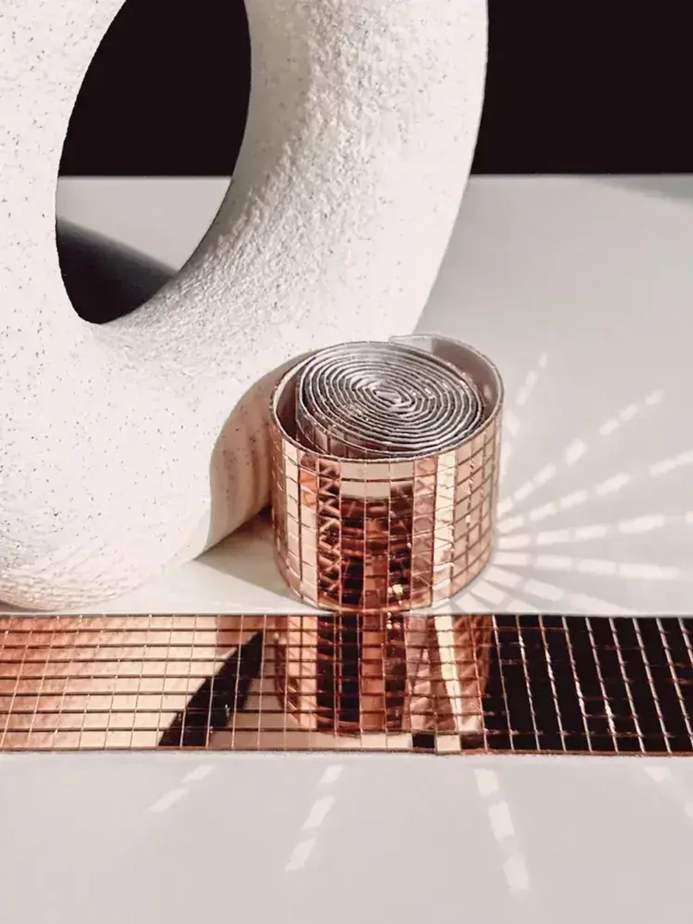 Зеркальная лента мозаика ЗЛ-Медь-4-1м