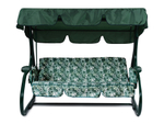 Качели садовые Garden Story 3-х местные Марли(каркас зеленый, м/э зеленый рис.цветы)1 уп.(Т)