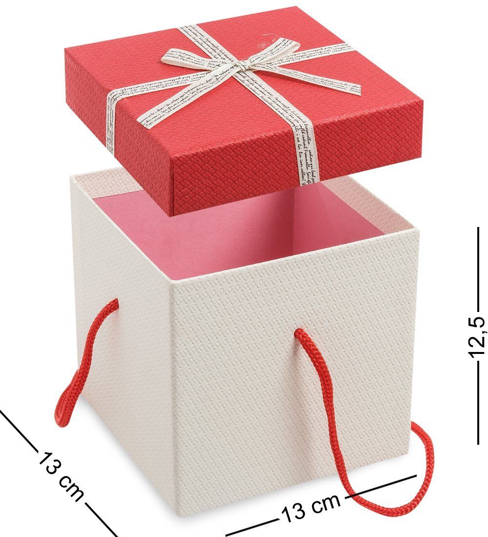 WG-93-D Коробка подарочная «Квадрат» цв.бел./красн.