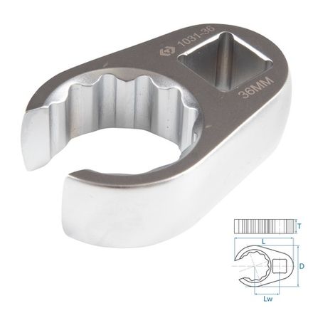 Цена на KING TONY (1031-36R) Ключ разрезной (воронья лапка) 36 мм, 3/4"