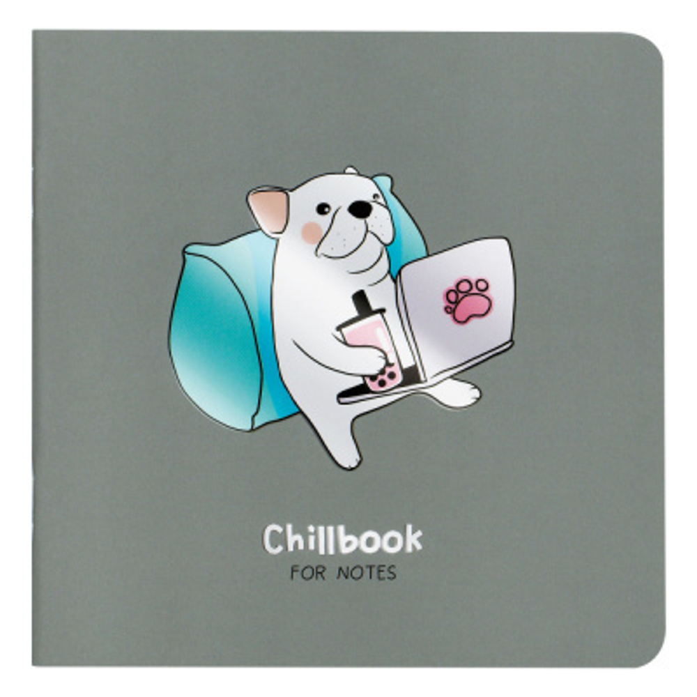 Записная книжка 170*170мм 40л. на скрепке MESHU "Chillbook", soft-touch ламинация, выборочный УФ-лак, блок без линовки, 80г/м2
