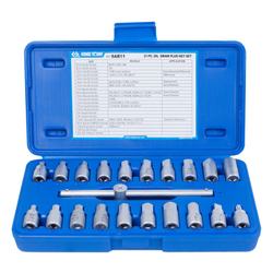 KING TONY (9AR11) Набор насадок для пробок слива масла, 21 предмет