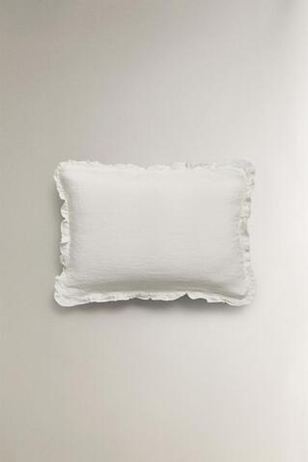 ZARA HOME ЛЬНЯНОЙ ЧЕХОЛ ДЛЯ ДЕКОРАТИВНОЙ ПОДУШКИ, БЕЛЫЙ