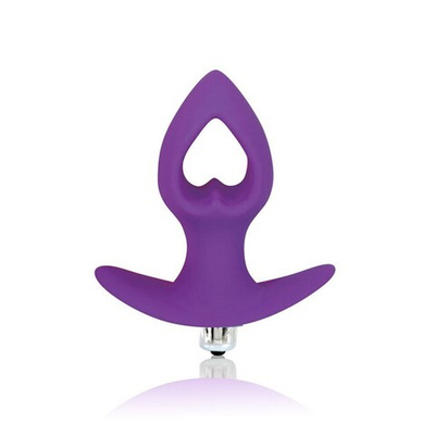 Анальная фиолетовая втулка со съемной вибропулей и отверстием в форме сердца Sweet Toys (Цвет: фиолетовый)