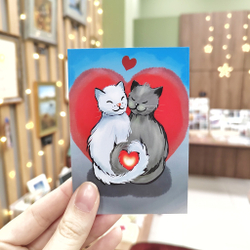 Мини-открытка "Котики"