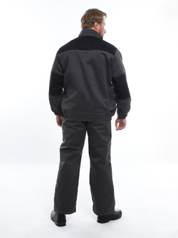 Костюм Nerss «МАНХЕТТЕН», куртка + полукомбинезон. Черный с серым.