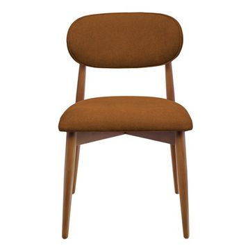 Стул Lucas 3 терракотовый букле с ножками цвета орех