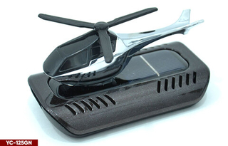 Ароматизатор-игрушка -на торпеду- Вертолет - солн батар (жидк)- YC-125GN Gun color