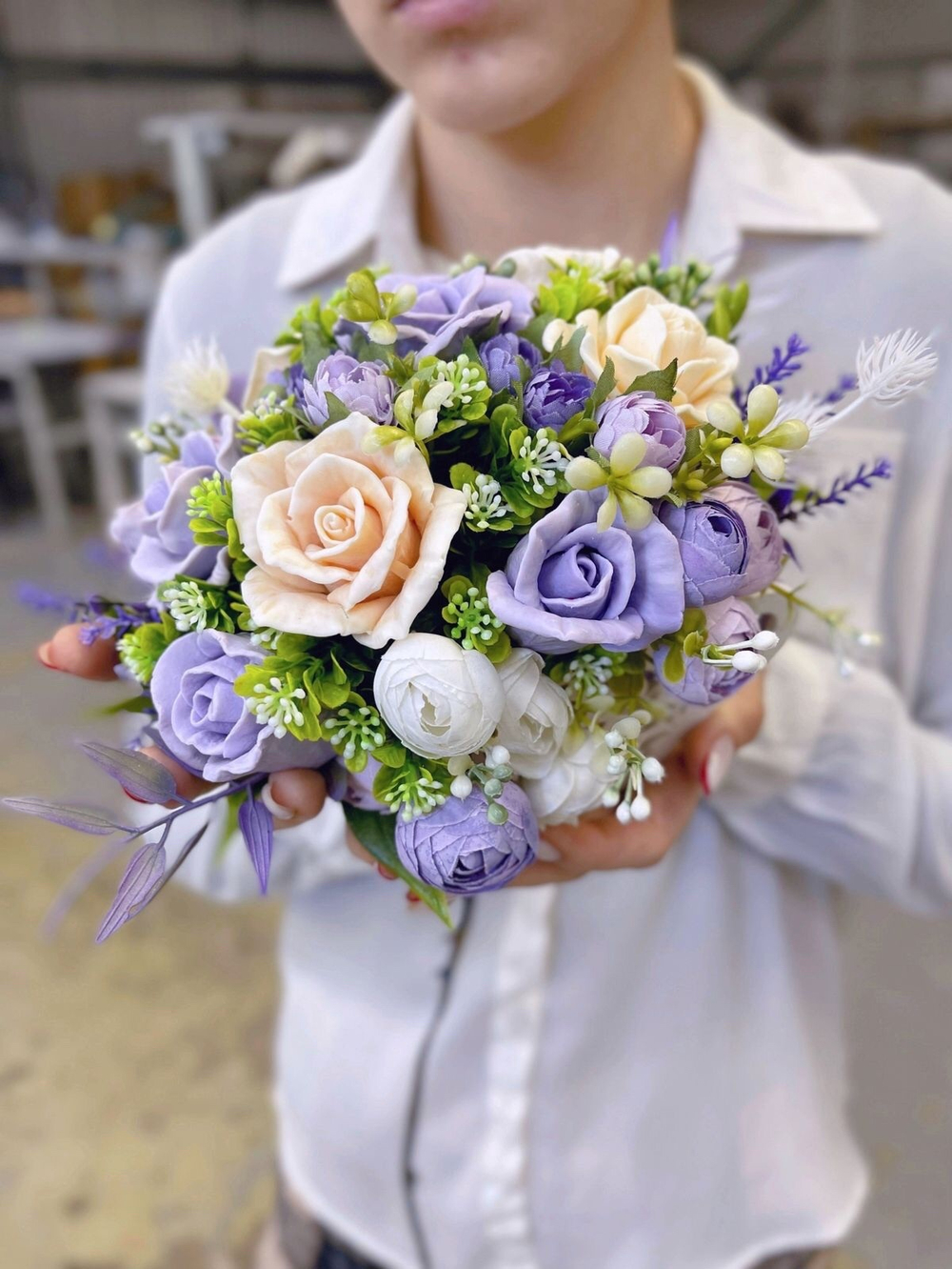 Букет из мыла ручной работы Шебби вайлет