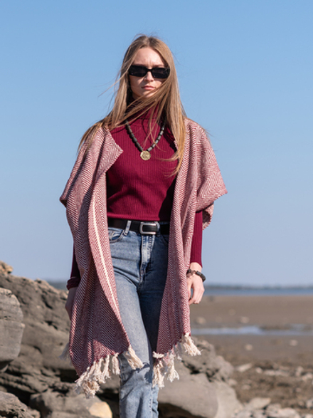 Бохо-накидка из фактурного хлопка