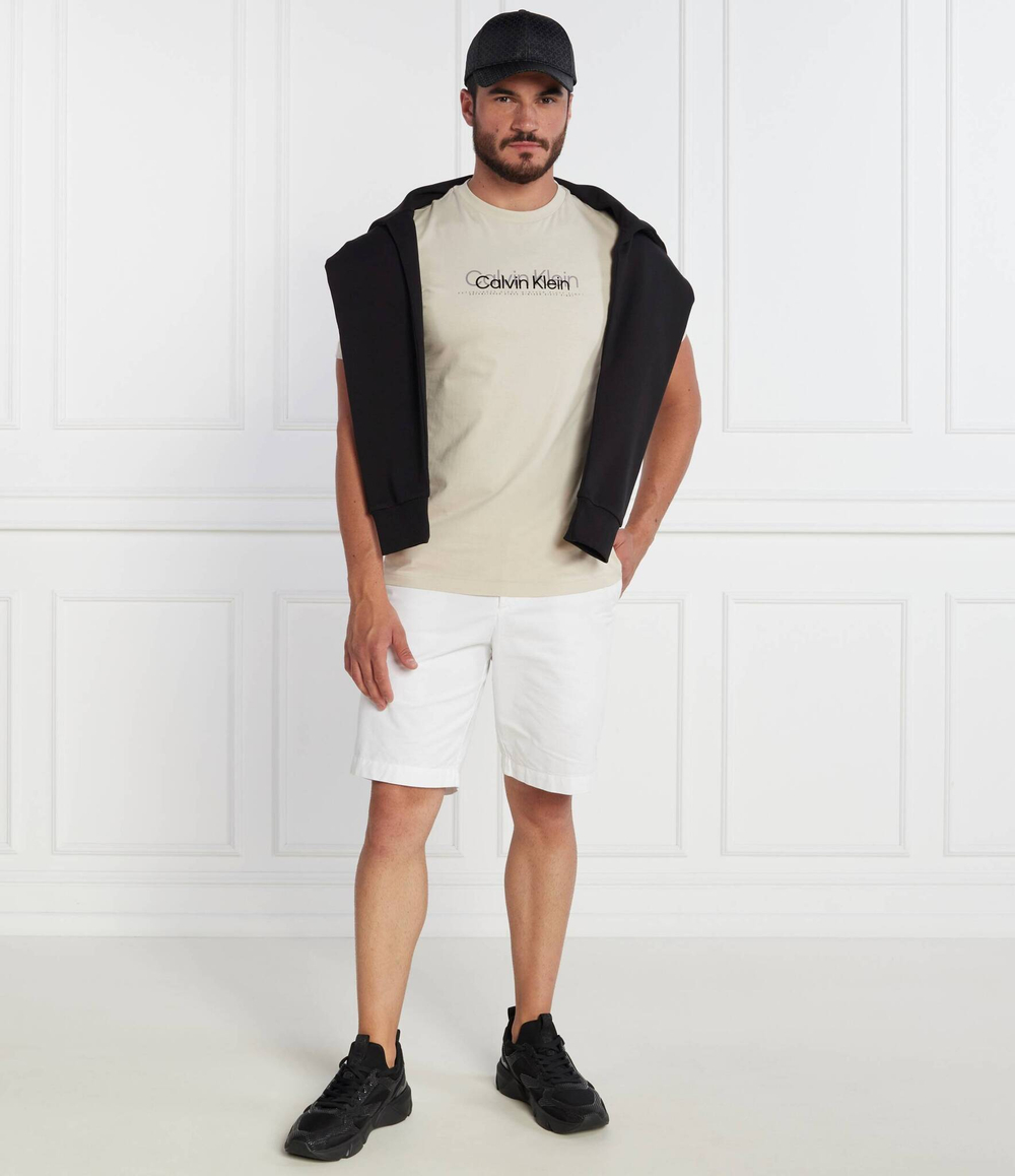Футболка DOUBLE FLOCK LOGO Calvin Klein - бежевый(K10K111838)
