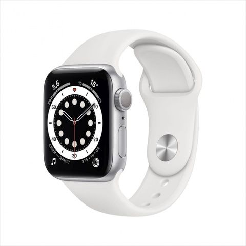 Часы Apple Watch Series 6 GPS 40mm Aluminum Case with Sport Band Серебристый/Белый (MG283)