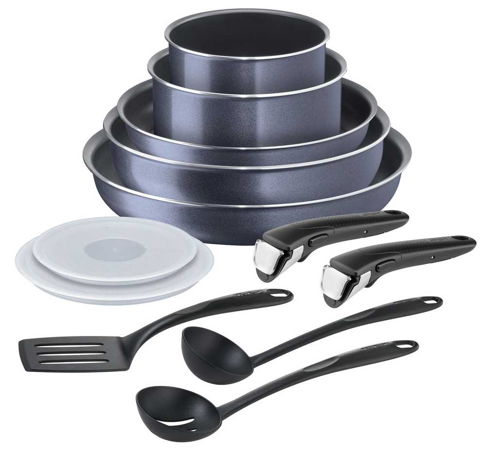 Набор посуды Tefal Ingenio Twinkle Grey 12 предметов 24/28/26/16/20/16 см 04180890