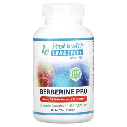 Фрукты и ягоды ProHealth Longevity, Berberine Pro, 600 мг, 60 растительных капсул