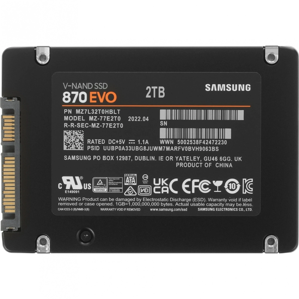 Накопитель SSD Samsung 2TB 870 EVO (MZ-77E2T0BW)