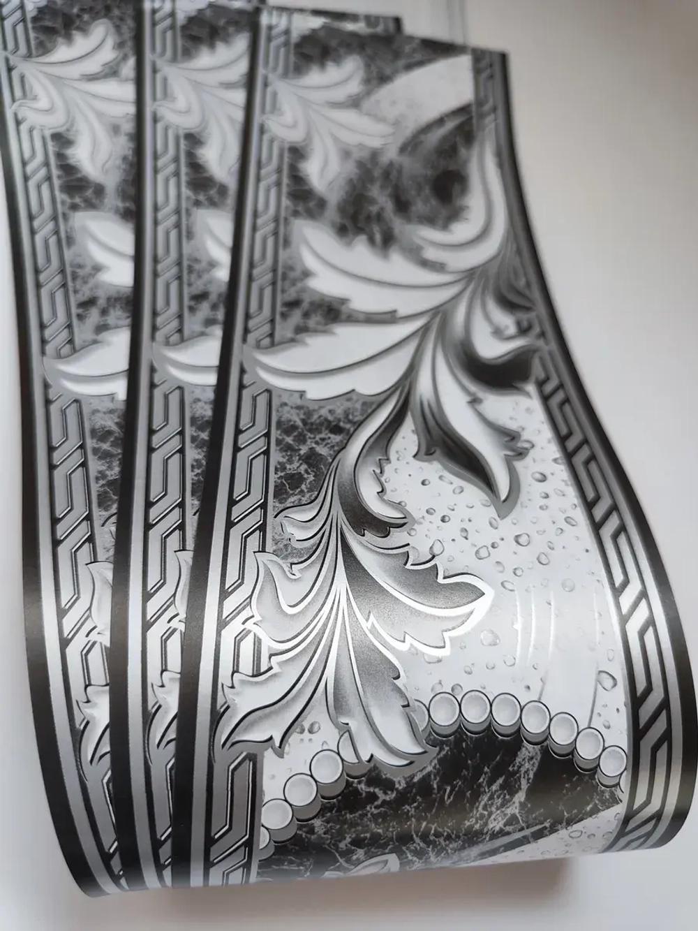 Бордюр для обоев бумажный 9 см окантовка лента черный