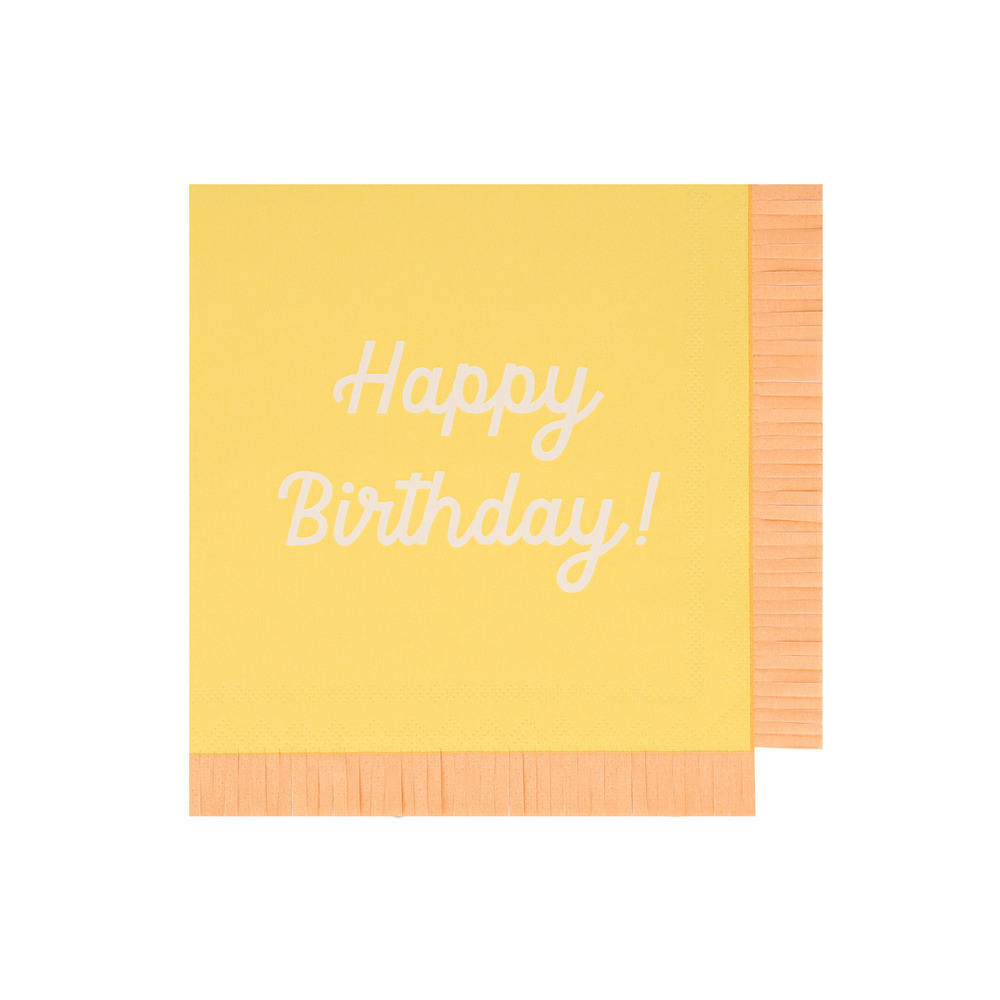 Салфетки большие цветные "Happy Birthday" 16 шт.