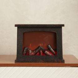 ULD-L2821-005-DNC-RED BLACK FIREPLACE Светильник светодиодный Камин с эффектом пламени. питание от батареек 3АА не в-к или USB в-к. 28х21см. 5 светодиодов. Корпус черный. TM Uniel