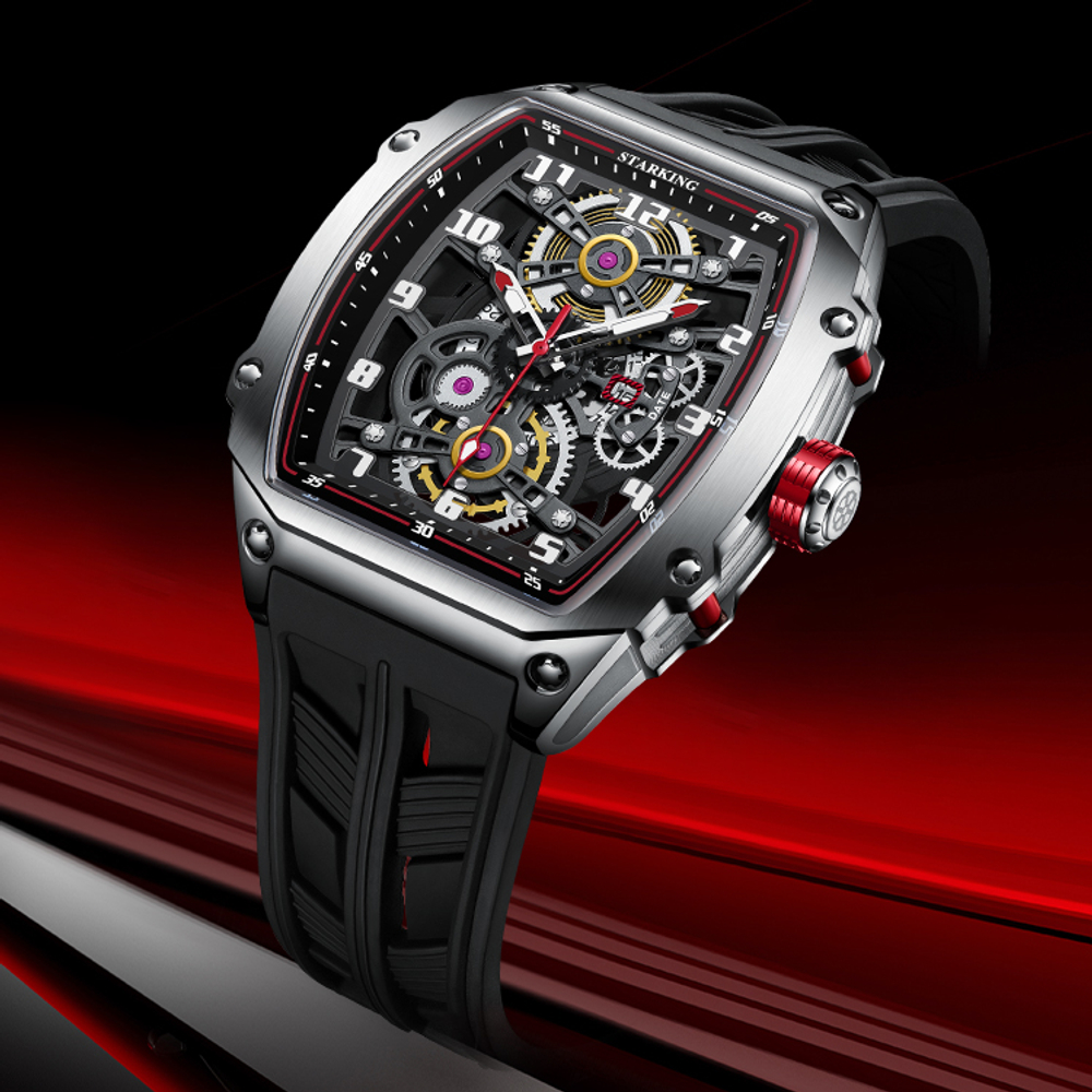 STARKING Eagle Strikes The Sky Collection Automatic Mechanical Movement Silicone Strap Watch Men"s Watches