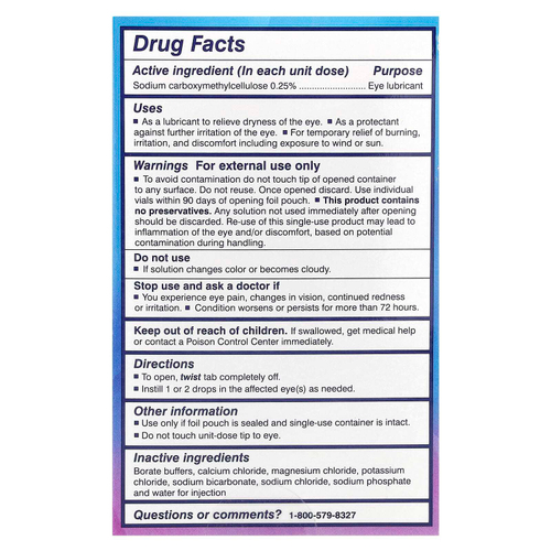 TheraTears, Dry Eye Therapy, глазные капли со смазкой, 30 стерильных одноразовых флаконов