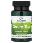 Swanson Vitamins, зеленый чай, 500 мг, 30 веганских капсул