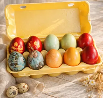 Яйца пасхальные крашеные МИКС / 1 десяток