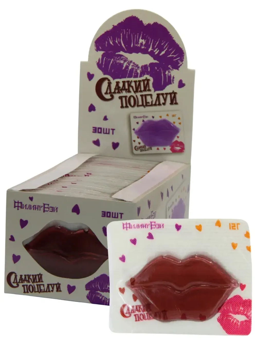 Мармелад "Сладкий поцелуй" со вкусом Винограда 12 г * 30 шт