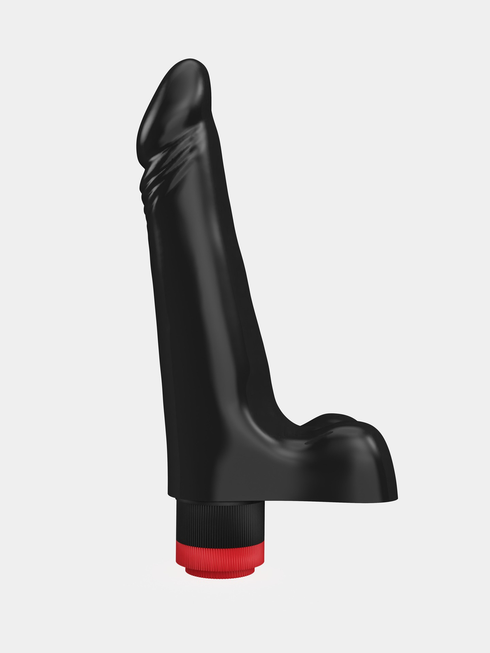 Чёрный вибромассажер-реалистик - 17,8 см. (Цвет: черный)