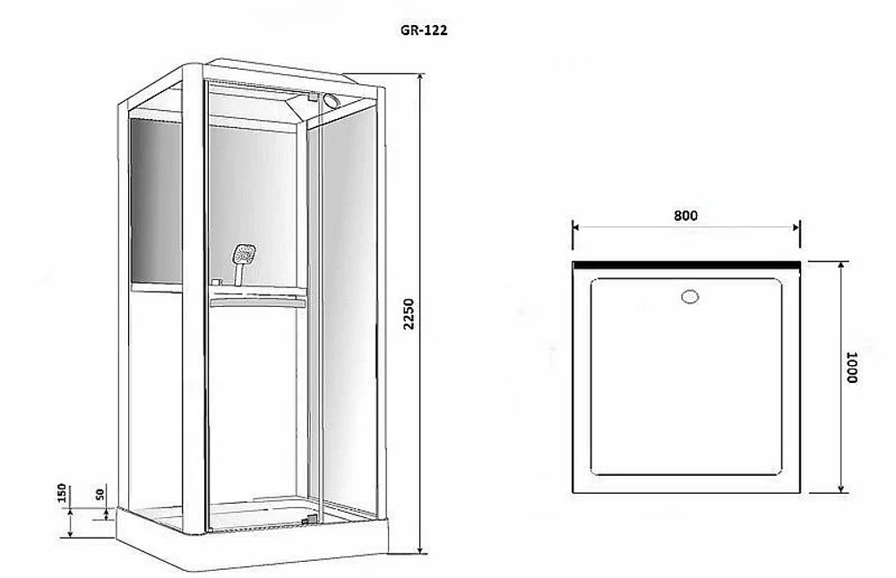 Душевая кабина Grossman GR122 80x100