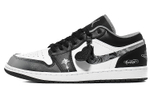 Jordan Air Jordan 1 Low top Vintage Basketball Shoes Unisex Black White Gray