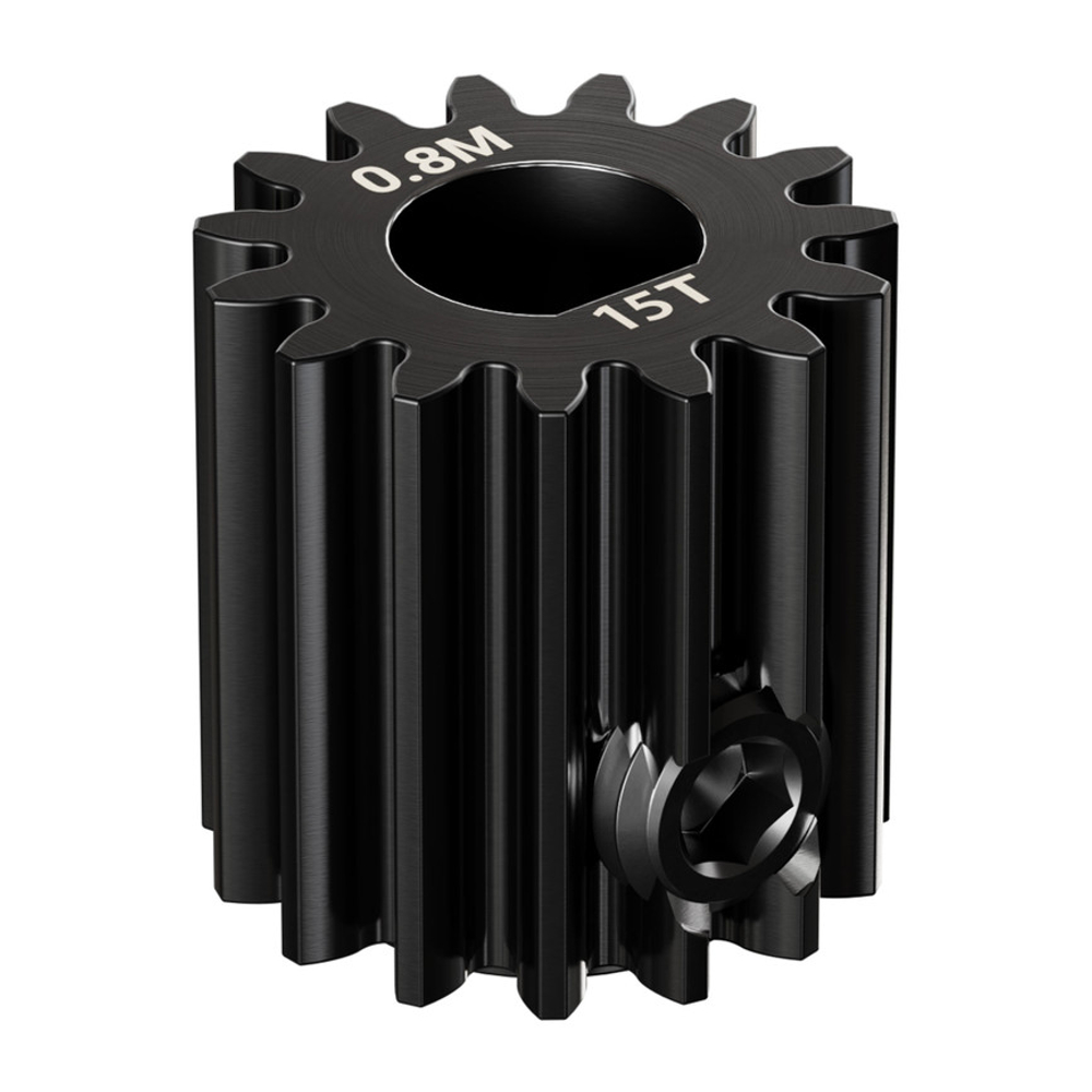 2303 Series Steel, MOD 0.8 Pinion Gear (6mm D-Bore, 15 Tooth)