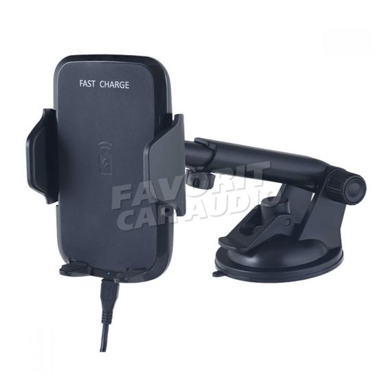 Держатель Perfeo PH-530-Qi присоска Qi чёрный