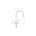 Смеситель для кухни 1/2 кер CN4319-3 CRON высокий гибкий излив, п/гайку, ХРОМ